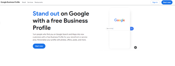  Google Business Profile setup page for a physiotherapy practice