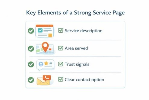Pest control SEO service page checklist infographic.