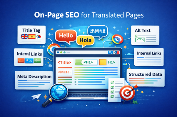 An image showing on-page SEO for multilingual content.
