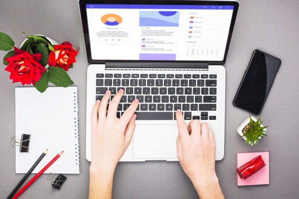Laptop displaying website layout for microsite vs landing page comparison.