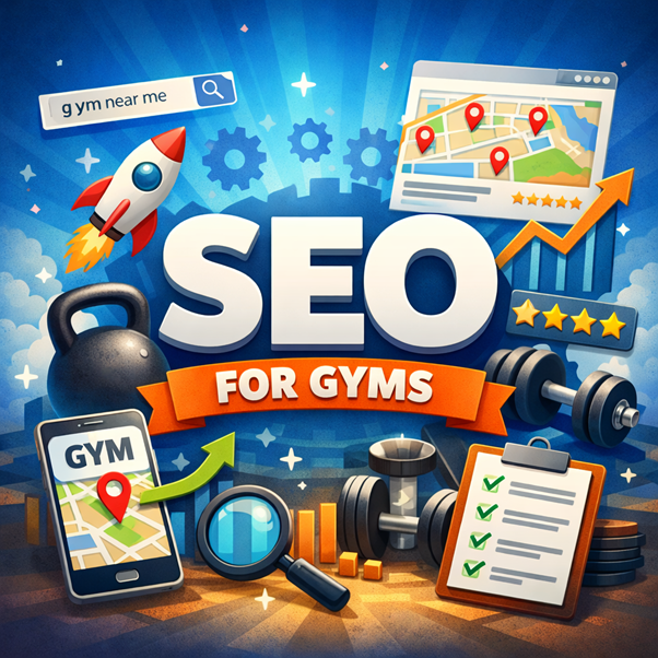 An image showing SEO for gyms concept.