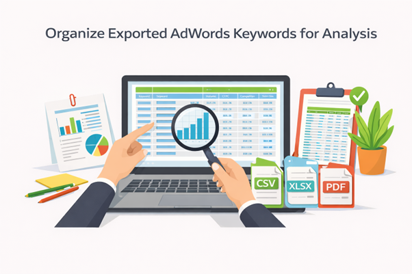 Organizing exported AdWords keywords for analyzing

