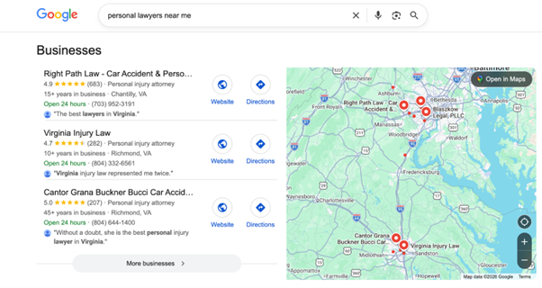 An example of Local Service Ads