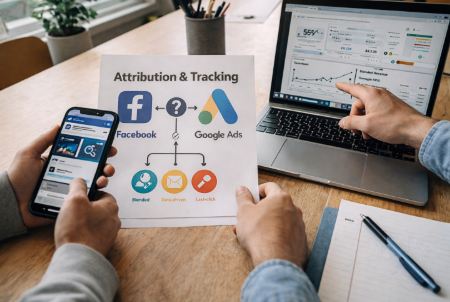  An image showing attribution and tracking discussion in an office setting.