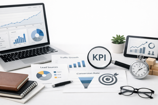 An illustration of content marketing KPIs.