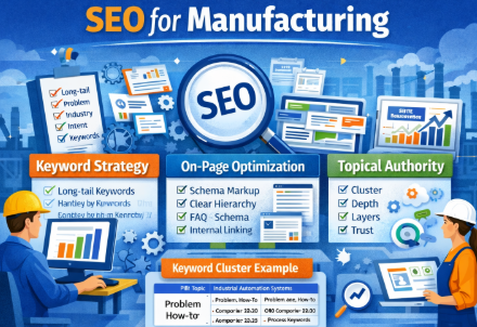  An image showing SEO for manufacturing content marketing
