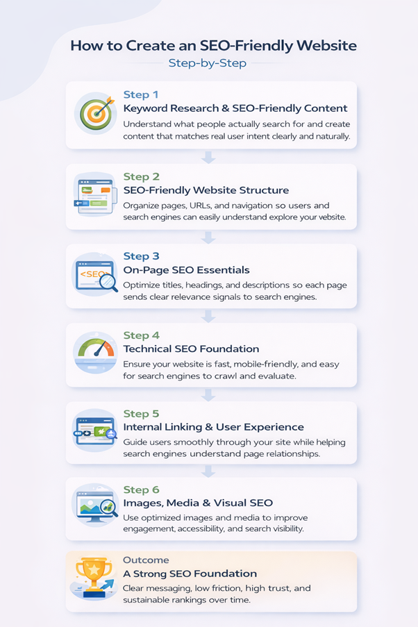  Step-by-step guide on how to create an SEO friendly website
