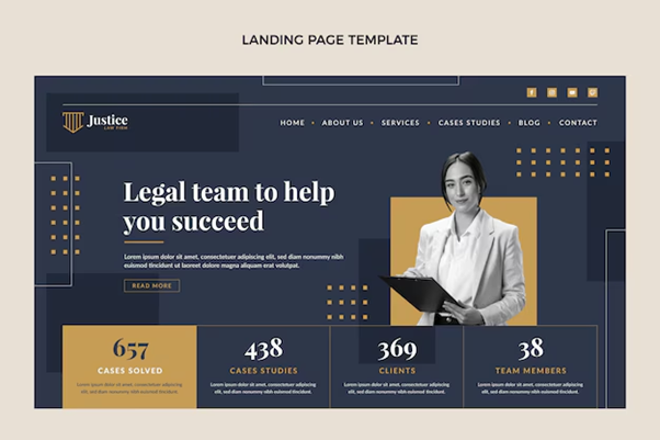 A professional legal services landing page template 
