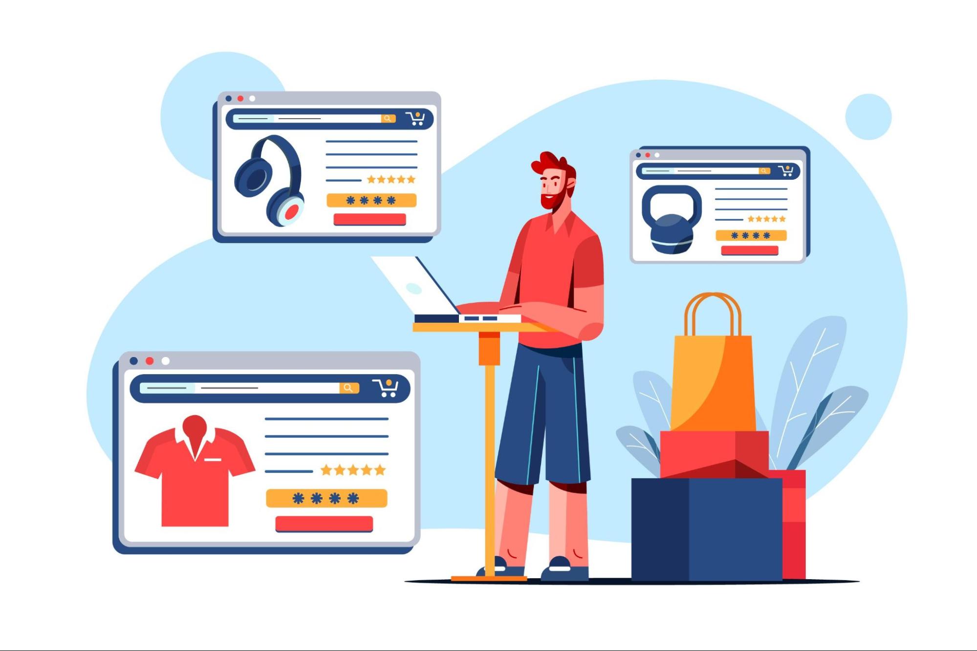 An illustration of Shopify product & collection SEO.