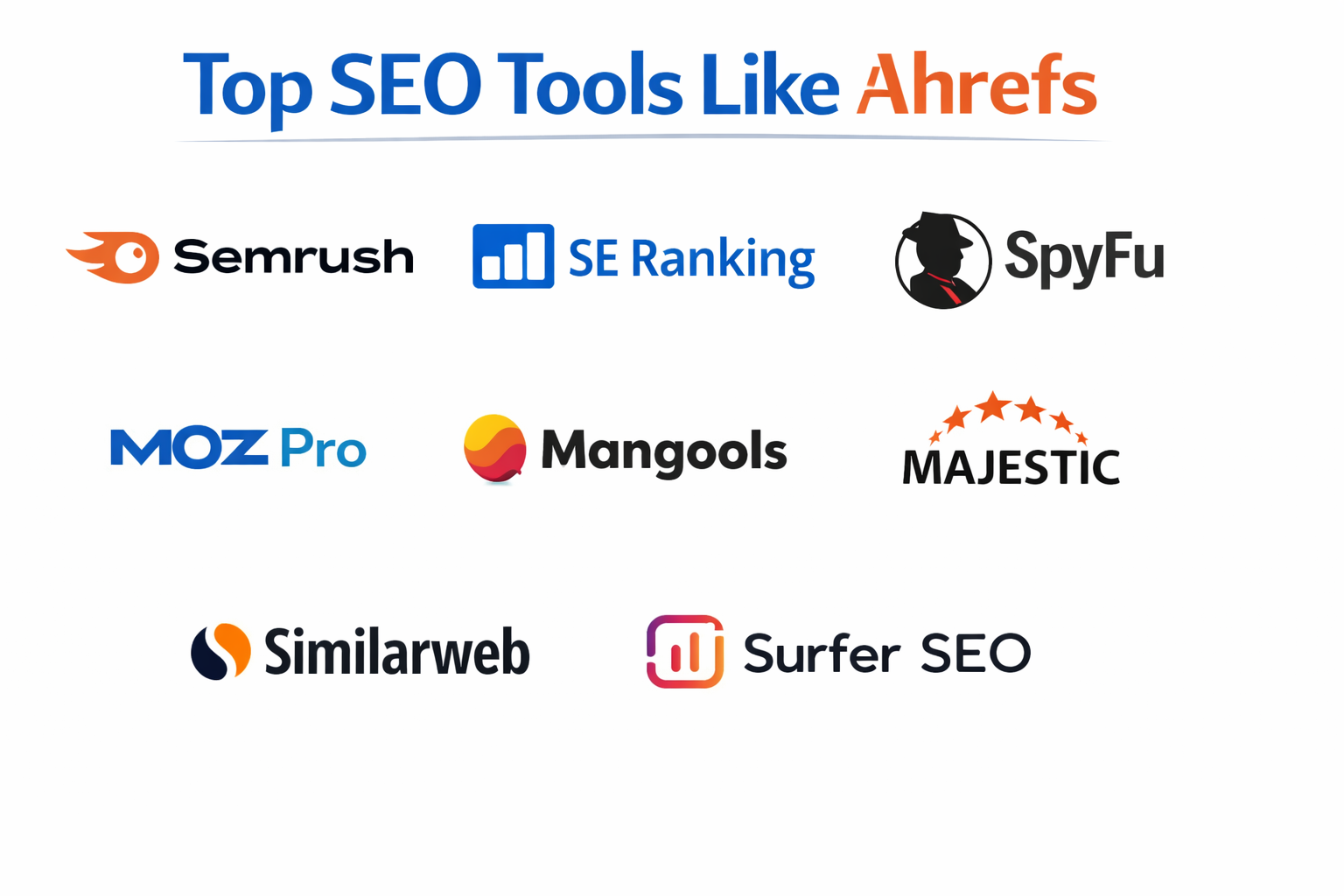 SEO Tools Like Ahrefs list graphic