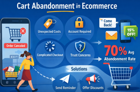 An image showing cart abandonment solution in ecommerce.