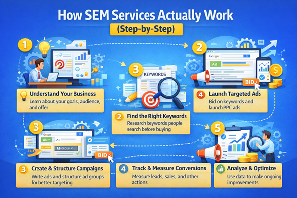 An image showing how SEM services work.