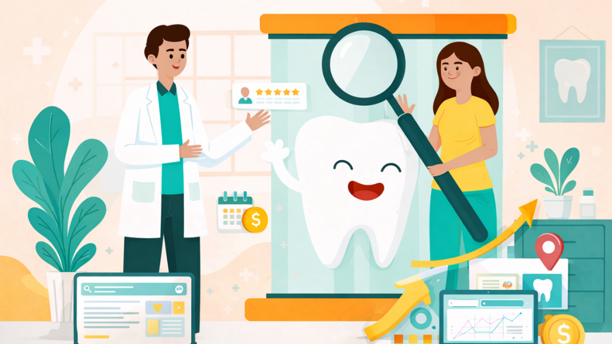 An illustration of SEO for dentists.