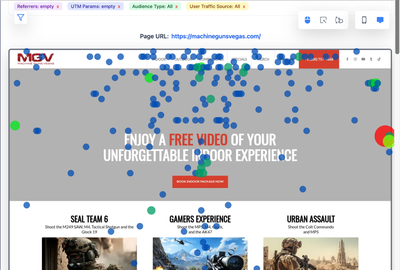 illustration of the heatmap of a website 