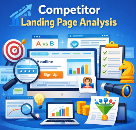 An image showing competitor and landing page analysis.