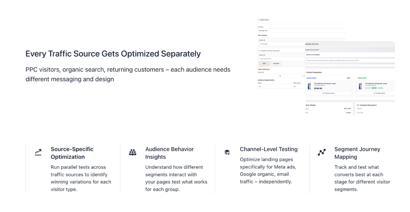 A screenshot of how CausalFunnel optimizes traffic separately for each client