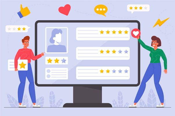 Customer reviews and ratings build trust for conversions. 
