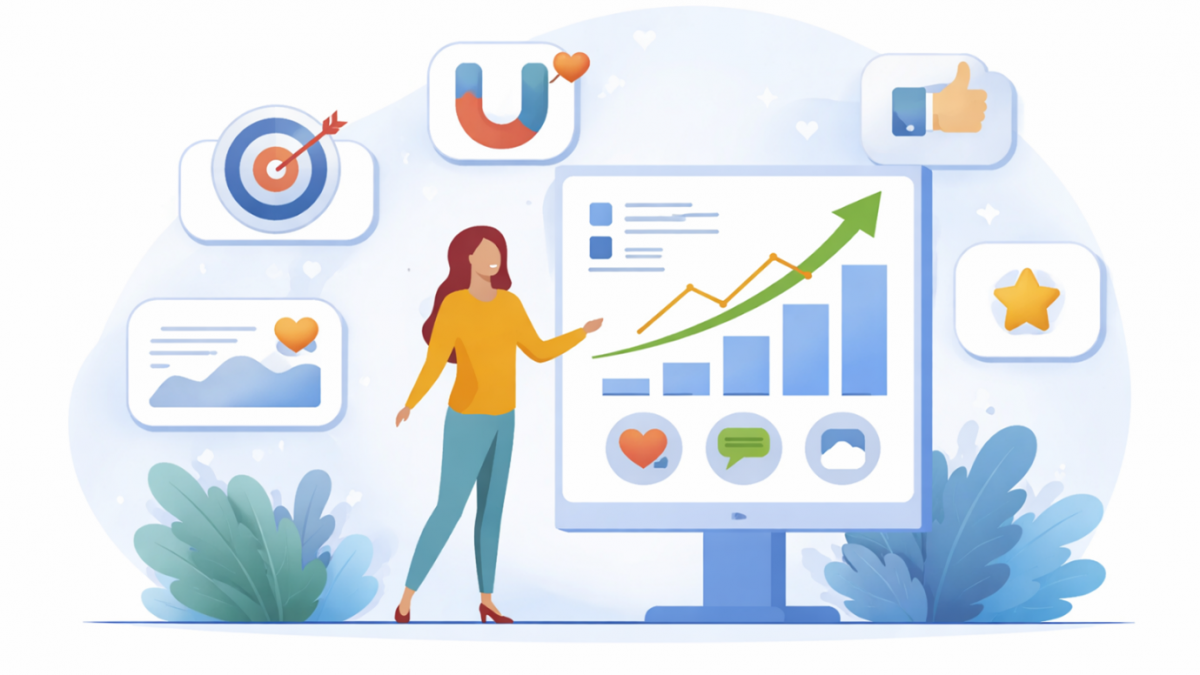 Customer engagement metrics dashboard showing user behavior data and analytics insights