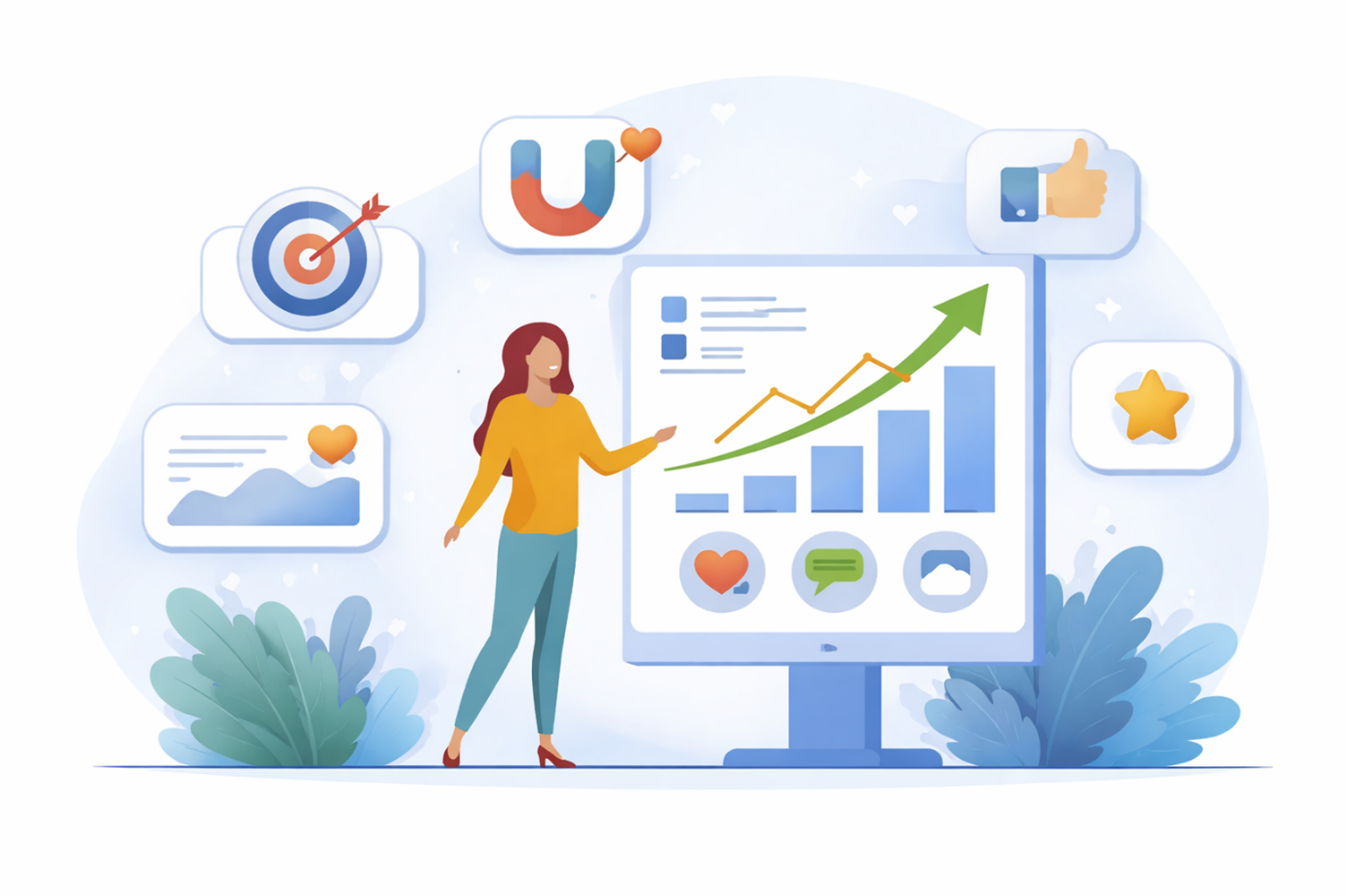 Customer engagement metrics dashboard showing user behavior data and analytics insights