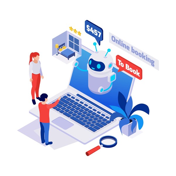 AI chatbot helping users on a digital marketing website.