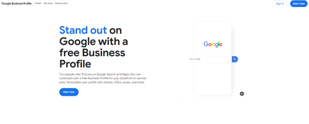: Google Business Profile dashboard showing business information and insights
