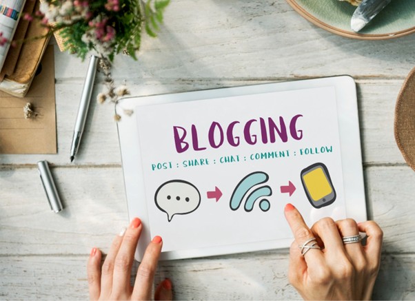 Blogging strategy interface showing post creation, sharing, commenting adn more
