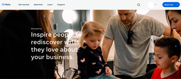 Meta retargeting ads interface promoting customer re-engagement