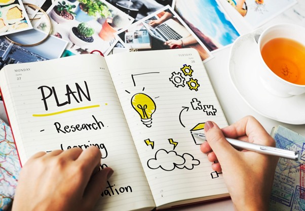 Content roadmap planning concept showing structured strategy, goals, and organized content workflow.