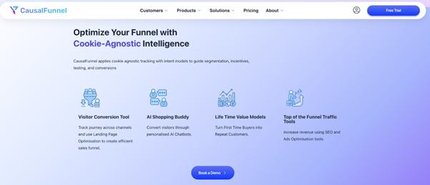 Cookie-less tracking and AI funnel optimization tools by CausalFunnel