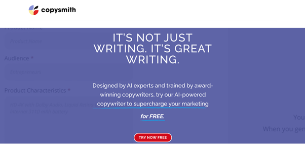 Copysmith AI copywriting platform for marketing and ecommerce content