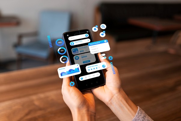 Mobile-first indexing concept showing a responsive website design on a smartphone screen