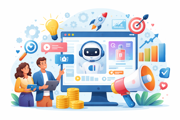 An image showing benefits of AI tools for ads
