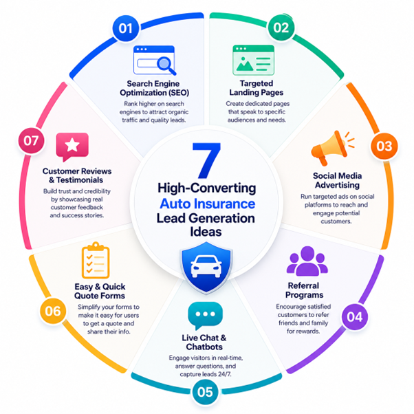 SEO, landing pages, and referral strategies for insurance leads