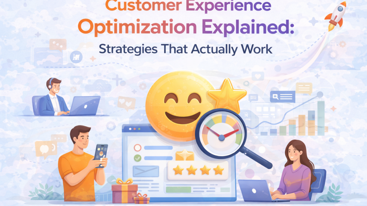 Illustration of customer experience optimization with ratings and analytics