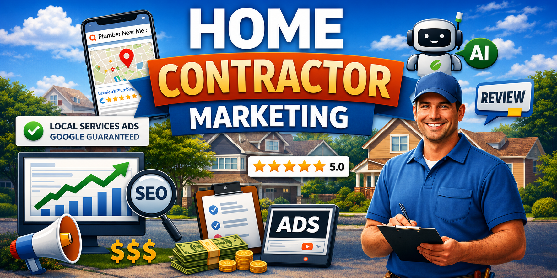 An image showing the home contractor marketing concept.