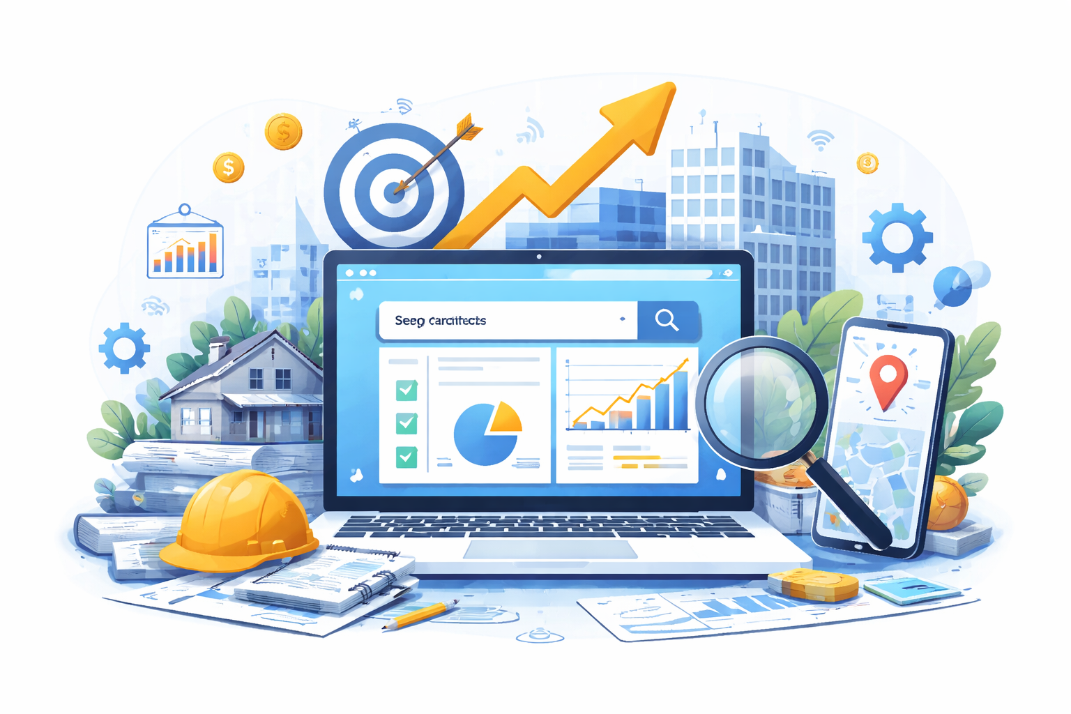 An image showing high search traffic as a result for SEO for an architecture website.