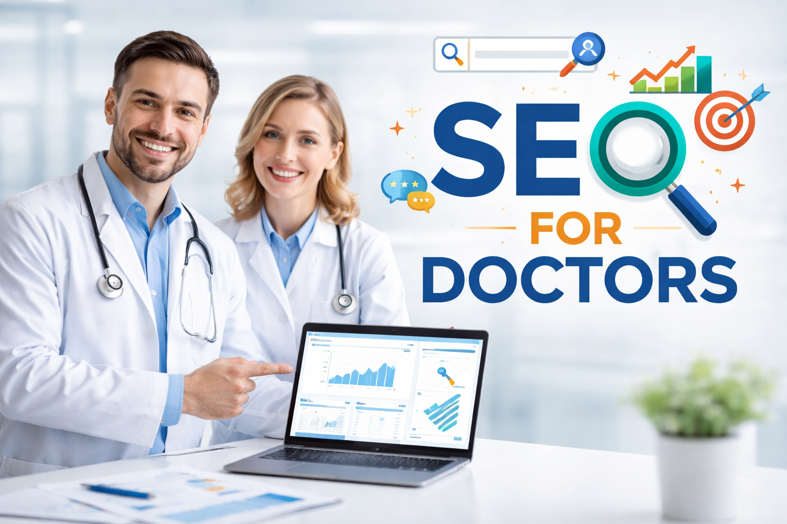 An image showing factors affective SEO for doctors.