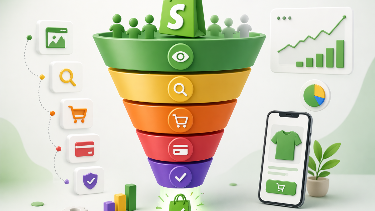 An image representing the Shopify conversion funnel.