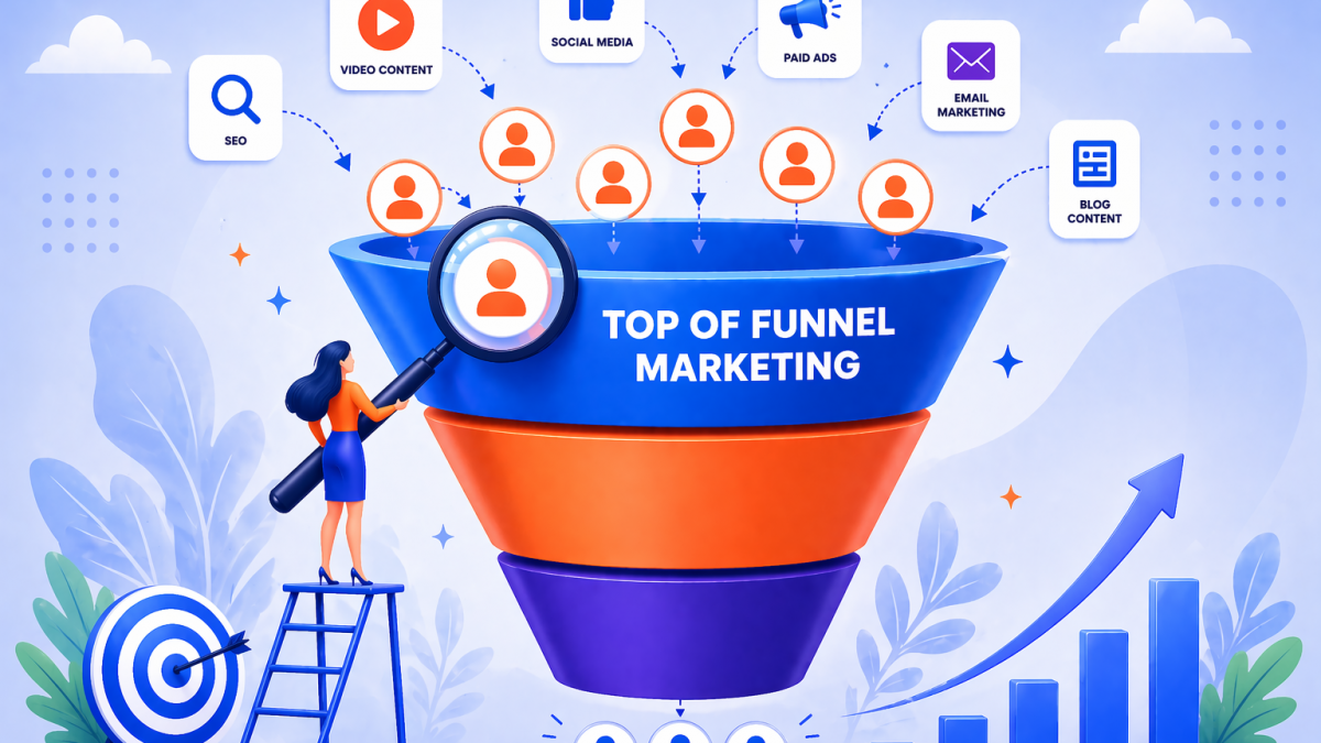 An illustration of top of funnel marketing.