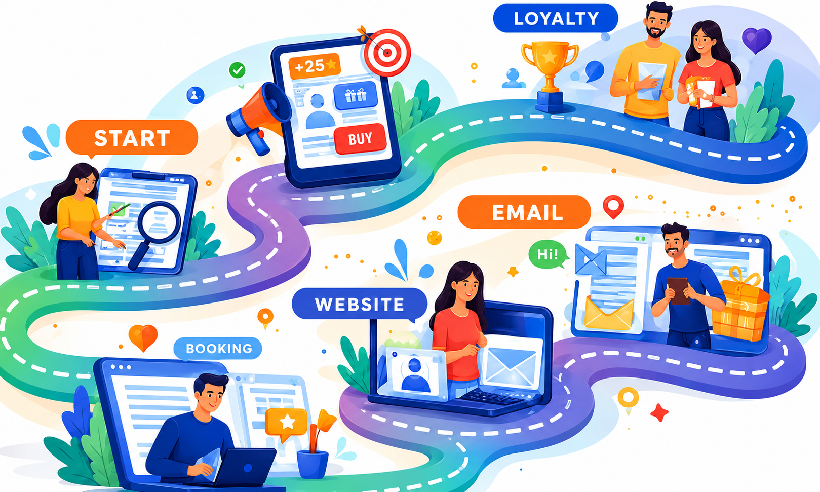 An image showing customer journey.