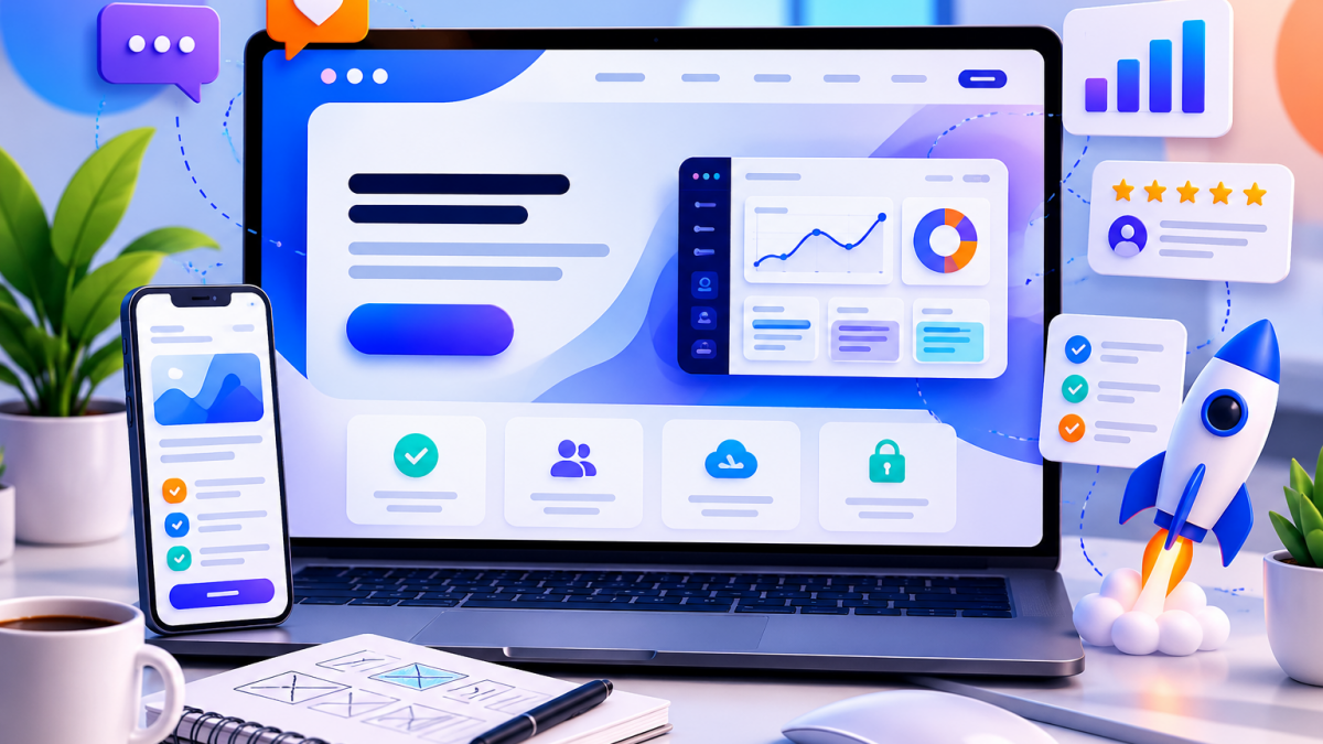 An image of a SaaS landing page.