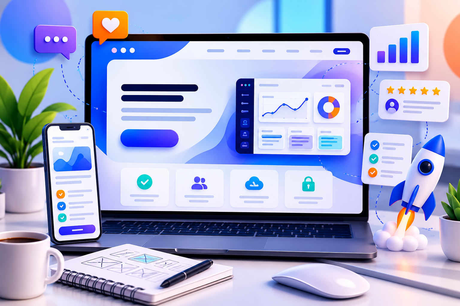 An image of a SaaS landing page.
