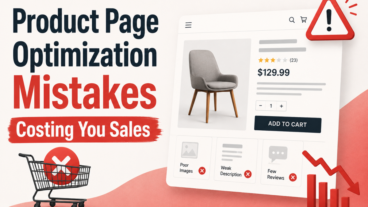 Product page optimization mistakes that can reduce conversions and sales.